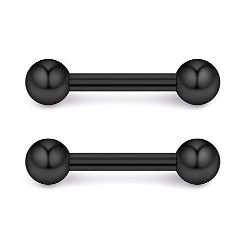 Ruifan 316L Stainless Steel Nipple PA Tongue Shield Barbell Ring Bar Body Piercing Retainer 12G 12mm 2-12PCS - color: 12PCS - Mix Color