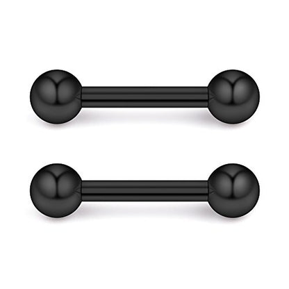 Ruifan 316L Stainless Steel Nipple PA Tongue Shield Barbell Ring Bar Body Piercing Retainer 12G 12mm 2-12PCS - color: 12PCS - Mix Color