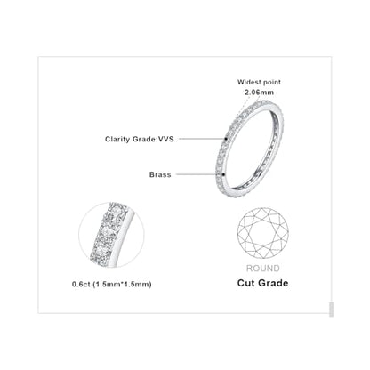 JewelryPalace 6 Stone Cubic Zirconia Half Eternity Stackable Wedding Rings for Women, 14K White Yellow Rose Gold Plated 925 Sterling Silver Promise Rings for Her, Simulated Diamond Wedding Band Ring - color: G-eternity-sterling silver Brass