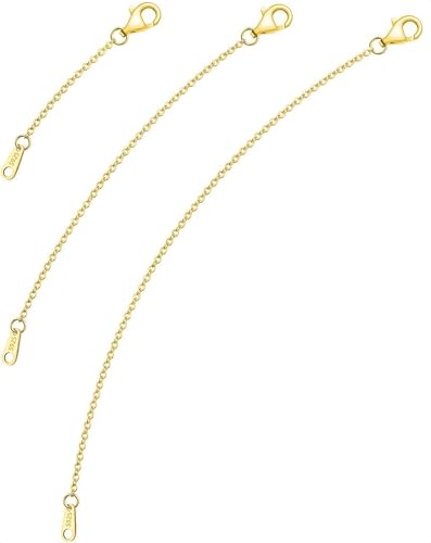 925 Sterling Silver Necklace Extender Gold Necklace Extender Gold Chain Extenders for Necklaces 2", 4", 6" Inches - color: Gold, size: 2 4 6 inch
