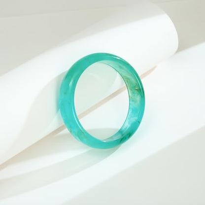 Chunky Acrylic Bangles Bracelets For Women Geometric Acrylic Resin Acetate Mottled Wide Bangle Bracelet Statement Colorful Bangles for Party - color: 03-blue bangle