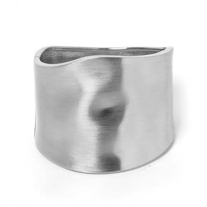 Bangle Bracelets for Women | 14K Gold Plated Trendy Wide Bracelets | Hinged Arm Cuff Bangles Chunky Bracelet for Women - color: Style A-Matte White Gold Plated Bangles