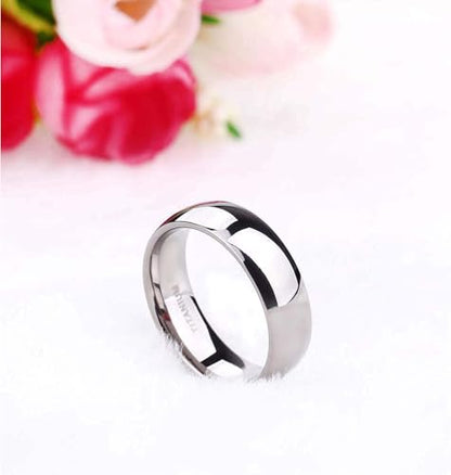 TIGRADE 2mm 4mm 6mm 8mm 10mm Titanium Ring Plain Dome High Polished Wedding Band Comfort Fit Size 3-15 - color: Silver 6mm
