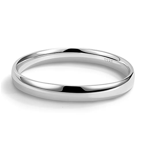 Dankadi Minimalism Women Men 925 Sterling Silver Bracelet Width 7-8MM Diameter 60-65 mm Solid Smooth On Bangle Cuff Fashion Fine Jewelry Gifts - color: Width 8MM 1 Piece, size: 60-65 mm