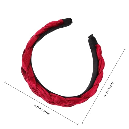 Abaodam 2pcs Velvet Braided Headbands with Wide Padded Sponge, Soft Fabric Hairbands for Women, Suitable for Photography and Daily Wear
