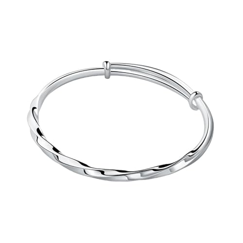 925 Sterling Silver Bangles For Women Handmade Silver Bangles Open Adjustable Bangle Bracelets For Women Silver Open Cuff Bracelets Stackable Wrap Bangles Festival Jewelry Gifts - color: Style 18