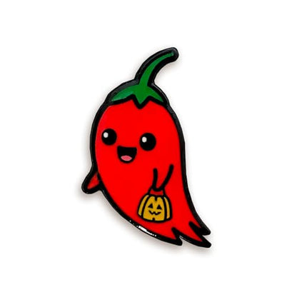 Enamel Pin for Backpack, Bag, Lapel, Kawaii Button Collector - style: Ghost Pepper