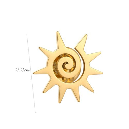 Stainless Steel Solar Apollo Sun Brooch for Mens Lapel Pins - color: rose gold 1