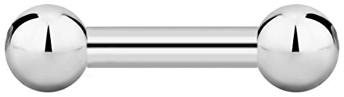 Forbidden Body Jewelry nipple barbell, nipple bars, silver nipplerings piercing Surgical Steel 8g - 18g Straight Barbell Body Jewelry (Sold Individually) - style: 8G 12mm (1/2") 6mm Balls