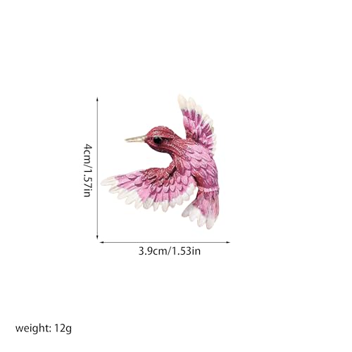 Cute and Fun Enamel Hummingbird Brooch for Women Dainty Unique Animal Bird Quirky Brooches Pin for Blazer Coat Dress Scarf Hat - color: Violet