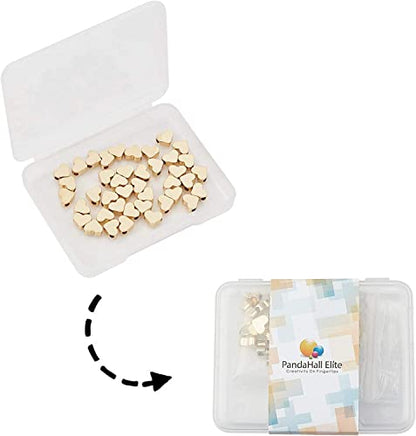 PH PandaHall 60pcs 14K Gold Plated Heart Beads, Heart Spacer Beads 6x7mm Metal Love Brass Loose Bead for Necklace Bracelet Wedding Birthday Christmas Jewelry Making (Pack of 2) - size: 6x7mm (Pack of 2)