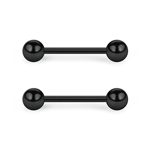SCERRING 316L Stainless Steel Externally Threaded Nipple Bar Barbell Rings Piercing Retainer 16G - style: 12PCS - 1/2" (12mm)