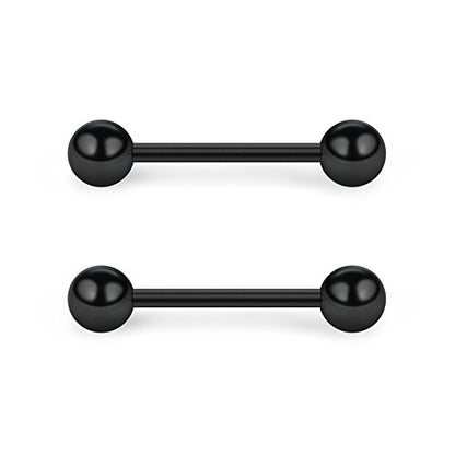 SCERRING 316L Stainless Steel Externally Threaded Nipple Bar Barbell Rings Piercing Retainer 16G - style: 12PCS - 1/2" (12mm)