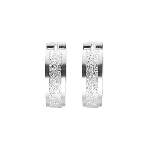 Small Huggie Hoop Earrings for Women - color: Brushed Silver