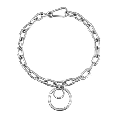 Statement Thick O Ring Chain Choker Stainless Steel Heavy Chunky Chain collar Silver Punk Goth Grunge Alternative Industrial For Women Jewelry - size: 17.3, style: 4MM-1
