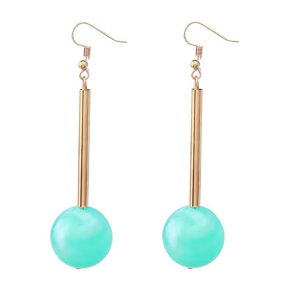 Acrylic Geometric Earrings Round Square Resin Earrings Lightweight Drop Earrings Resin Acetate Drop Dangle Hoop Earrings Long Tassel Fashion Jewelry Hollow Marble Design for Women - color: Cyan