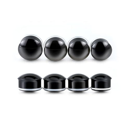 Precise Dimensions Set Color Acrylic O-Ring Ear Plugs Tunnels Gauges Stretcher Piercings Kit - color: Black, size: 19-22mm