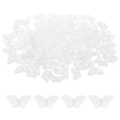 PATIKIL Butterfly Beads, 100Pcs Crystal Butterfly Beads Translucent Czech Glass Beads Spacer Bead for DIY Jewelry Making Bracelets Necklace - color: Pure White