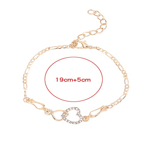 925 Sterling Silver Bracelets for Women Adjustable Love Heart Charm Chain Bracelets Fashion Jewelry Valentine's Day Gifts for Your Lover - color: 5-Silver