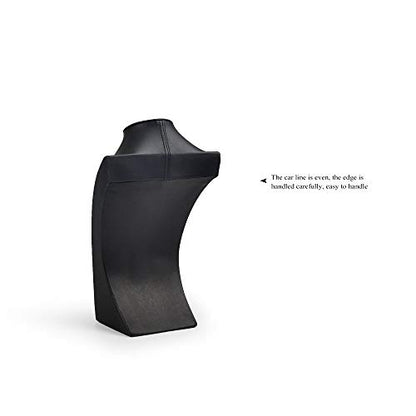 Oirlv Black Jewelry Display Bust Leather Necklace Display Stand For Show(H11.8inch) - size: H11.42"