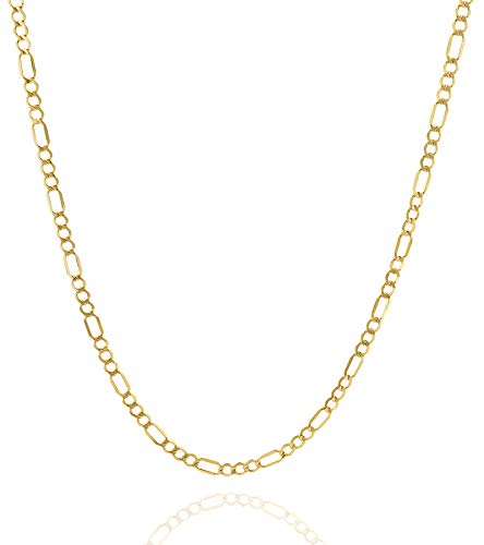 Jewelry Atelier Gold Chain Necklace Collection - 14K Solid Yellow Gold Filled Figaro Chain Necklaces for Women and Men with Different Sizes (2.8mm, 3.7mm, 4.7mm, 5.6mm) - style: 5.6mm width