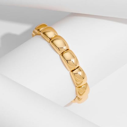 FAMARINE Gold Silver Chunky Bangle Bracelet for Women Men - style: Style E