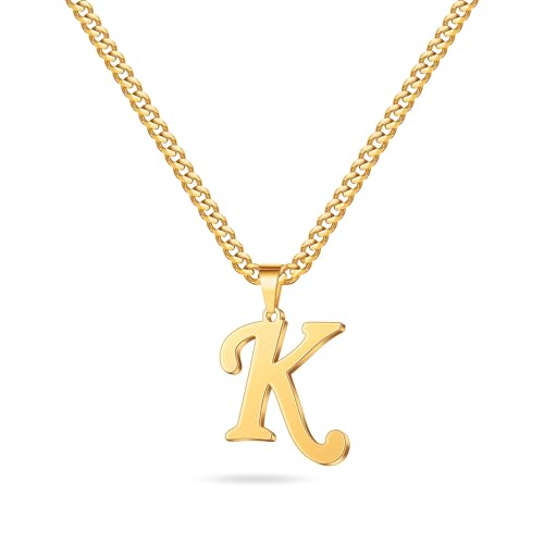Initial Charms Gold Initial Pendant 14k Gold Letter Charm Name Pendant for Women and Men - style: K