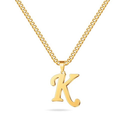 Initial Charms Gold Initial Pendant 14k Gold Letter Charm Name Pendant for Women and Men - style: K