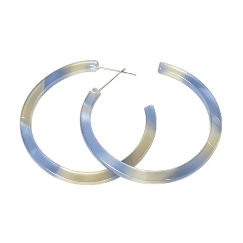 Resin Hoop Earrings for Women Lightweight Big Tortoise Shell Earrings Chunky Acrylic Earrings Hypoallergenic Mottled Statement Fashion Jewelry Gifts - color: B