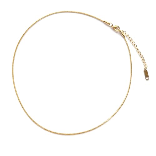 Dainty Choker Necklace for Women 18K Gold Plated Shining Dots Box Chain Sparkle Necklaces Cute Paperclip Link Herringbone Necklace Exquisite Jewelry Gifts for Mom Girlfriend - style: 1.5mm Herringbone GD