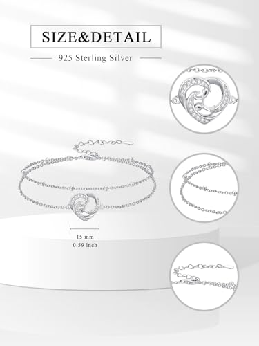 Dorunmo Initial Anklet 925 Sterling Silver Letter A-Z Layered Heart Anklet Beach Jewelry Birthday Gifts for Women - color: L