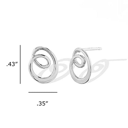 Boma Jewelry Sterling Silver Spiral Stud Earrings