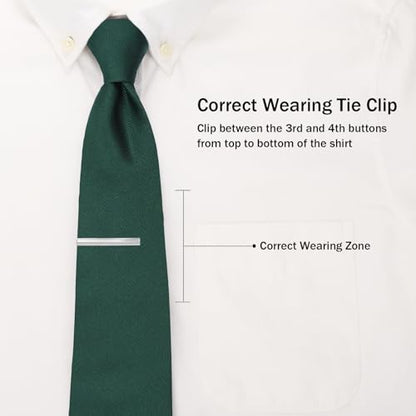 Tie Clip for Men, TAIGRAMA Tie Bar and Tie Pin Clip for Skinny Ties Gold Rose Gold Silver Black, Unique Mens Tie Clip Tie Clasp Suitable for Wedding Anniversary Business Professional and Best Gift - style: Style2-Silver