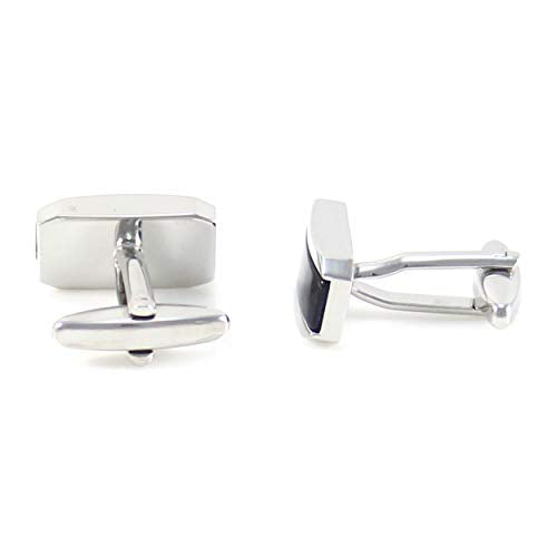 Rectangle Navy Cats Eye Cufflinks With Box (Navy)