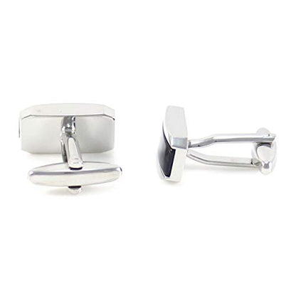 Rectangle Navy Cats Eye Cufflinks With Box (Navy)