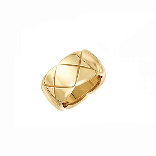 Shapes Studio 18k Gold Plated Rings for Women,Crush Wide Band Gold Plated Ring, Stacking Rings, Wedding Band Minimalist Style - color: Gold Wide