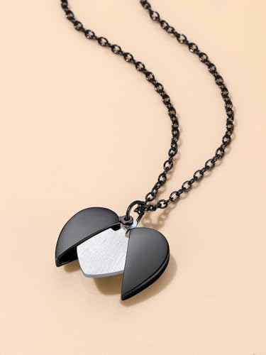 FindChic Locket Necklace for Women Custom Photo Memorial Gifts 4 Colors | Silver/Black/Rose Gold/Gold Plated Personalized for Loved Ones, Birthday Valentine's Day Keepsake - style: 04. Birthstone Style 1-Black