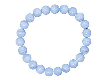 Amazing Gemstone Blue Lace Agate Bracelet for Women Men's Gifts - Protection Healing Crystal Bracelet - 8mm Gemstone Beaded Stretchable Bracelet Pulseras Para Hombres Mujer Stocking Stuffers Mothers Day Gift - color: Blue Lace Agate