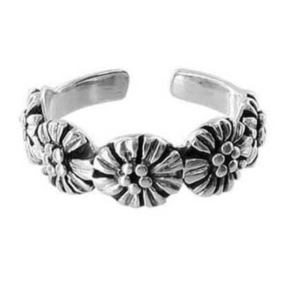 Gem Avenue 925 Sterling Silver Toe Rings Collections – Beach, Celtic, Heart, Dolphin, Flower & More Designs for Women – Elegant Adjustable Summer Jewelry - style: Style 4