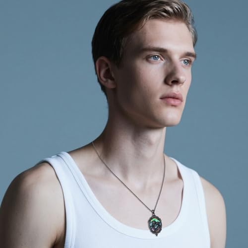 Sterling Silver Halloween Necklace Gothic Jewelry Gifts for Women Men - style: Cameo-Skeleton