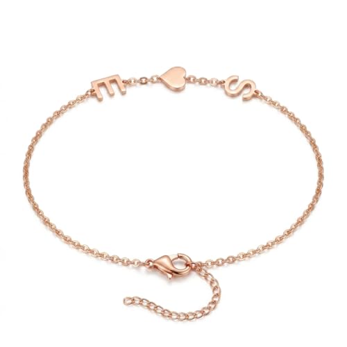 Personalized Name Bracelet or Anklet, Custom Name Jewelry Gift for Women and Men, Meaningful Nameplate Gift for Mom Wife Girlfriend Daughter Boyfriend Husband Dad - color: 13 Initial Bracelet