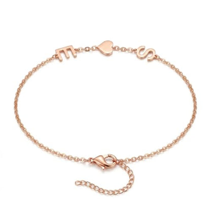 Personalized Name Bracelet or Anklet, Custom Name Jewelry Gift for Women and Men, Meaningful Nameplate Gift for Mom Wife Girlfriend Daughter Boyfriend Husband Dad - color: 13 Initial Bracelet