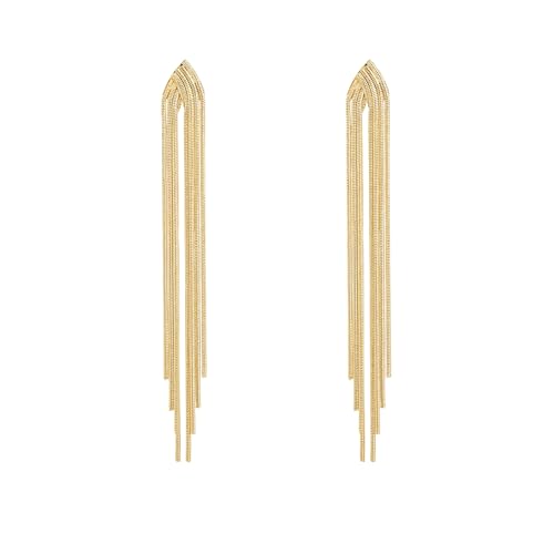 Luxval Rhinestone Earrings Dangling for Women Sparkly Silver Dangle Earrings Girls Long Chandelier Earrings Tassel Lightweight Ear Studs Cubic Zirconia Crystal Statement - color: Gold-Rope chandelier