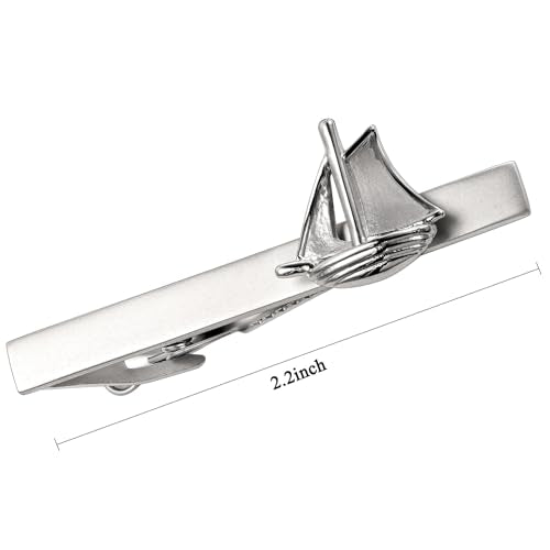 HAWSON Tie Clips for Men Unique,Fun Animal/Musical/Nautical Tie Clip,Novelty Personalized Mens Tie Bar,Accessories Business Wedding Gifts - style: Sailboat