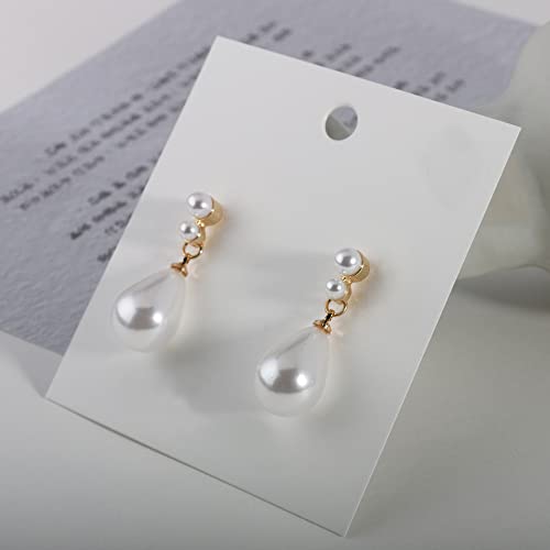 Pearl Clip on Earrings for Women Drop Clip Earrings for Women Gold Plated White Imitation Pearl Earrings Fashion - color: Waterdrop Pearl