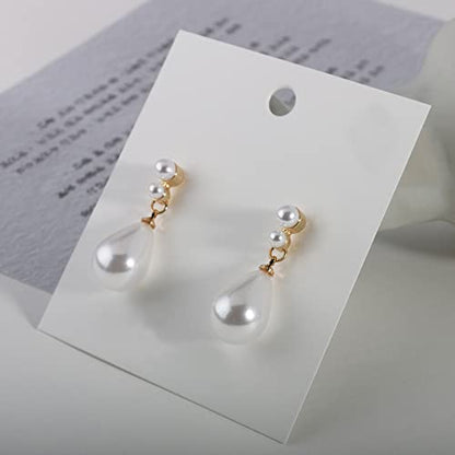 Pearl Clip on Earrings for Women Drop Clip Earrings for Women Gold Plated White Imitation Pearl Earrings Fashion - color: Waterdrop Pearl