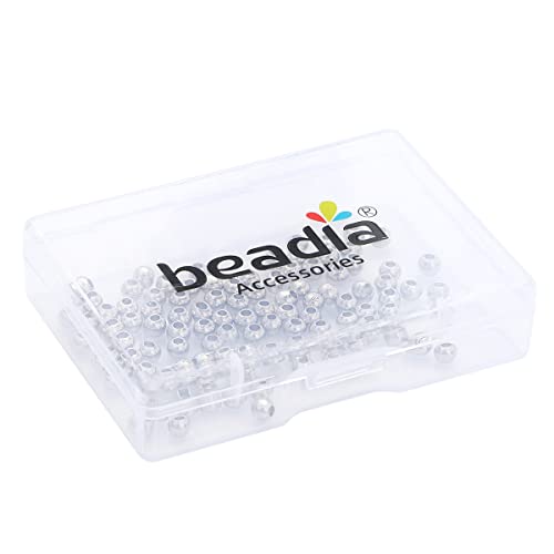 Platinum Plated Round Spacer Beads 4mm 100pcs for Jewelry Making Findings Non Tarnish - color: Platinum, size: 4mm