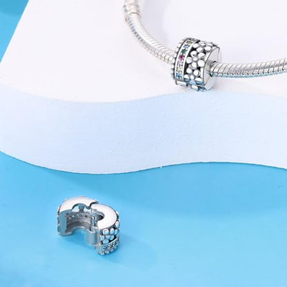 Pandach 925 sterling silver Clip Spacer Charm for Bracelet Clip Lock Stopper Bead Spacer European Openable Beads 2Pcs - style: 2-PAC651