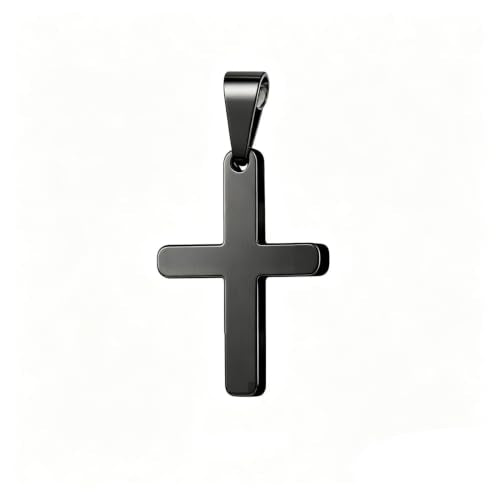 Stainless Steel No Tarnish Cross Pendant Charm Christian Jewelry for Women Men Jewelry Making Necklace Bracelet Silver - style: Small size:14mm*21mm-black