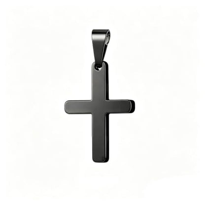 Stainless Steel No Tarnish Cross Pendant Charm Christian Jewelry for Women Men Jewelry Making Necklace Bracelet Silver - style: Small size:14mm*21mm-black